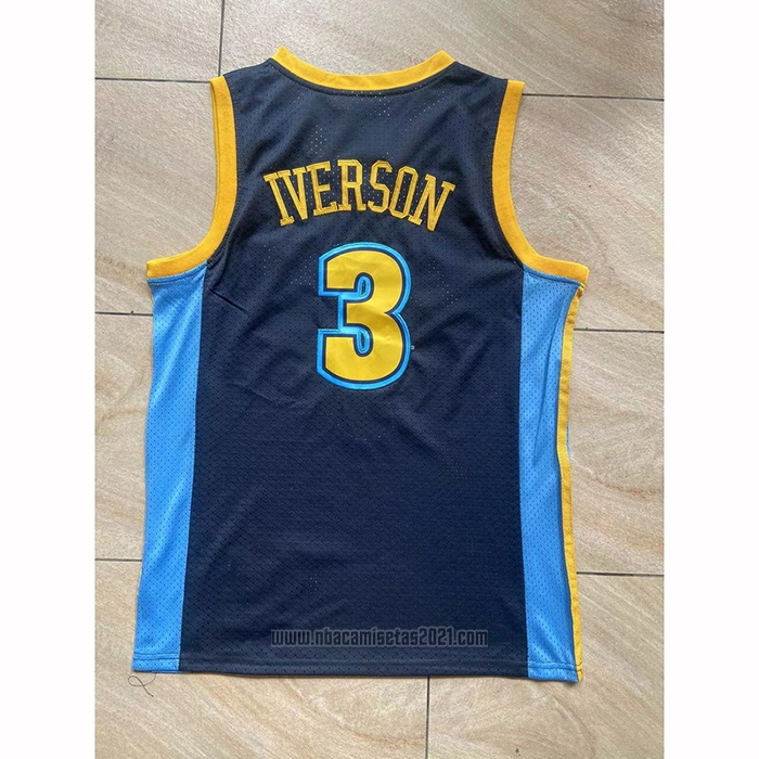 Camiseta Denver Nuggets Allen Iverson #3 Mitchell & Ness 2006-07 Azul2
